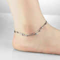 Platinum silver beaded anklets design for girls,chain slave anklets jewelry